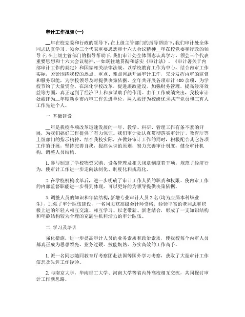 2019年度精彩审计工作报告范文五篇
