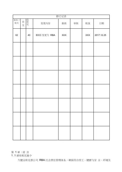 RBA社会责任管理手册