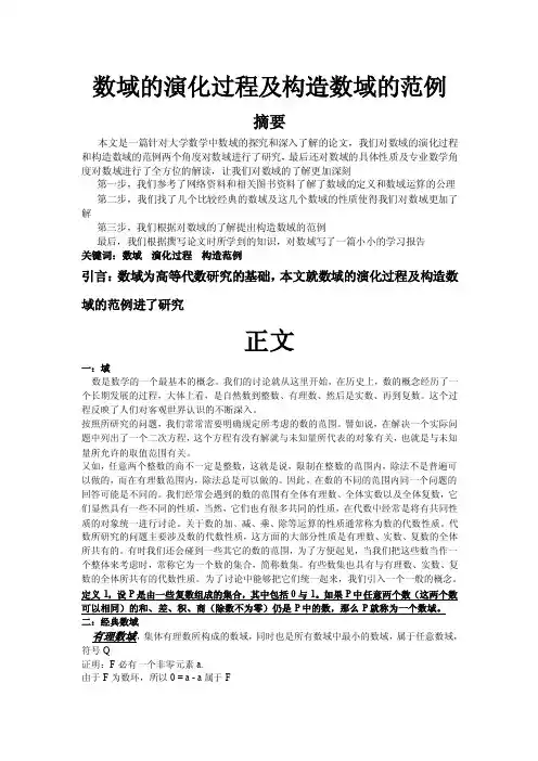 数域的演化历程及构造数域的范例-谢燕挺