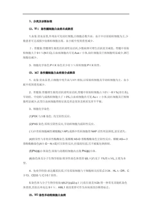 急性髓细胞白血病分型