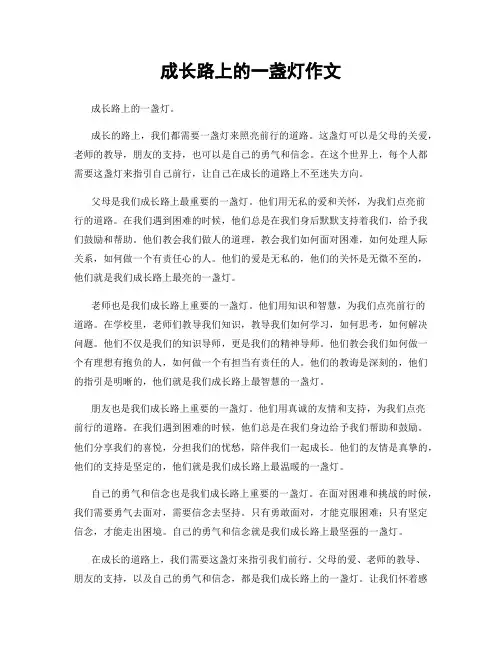 成长路上的一盏灯作文