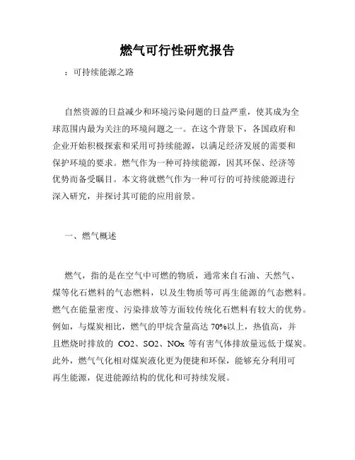 燃气可行性研究报告