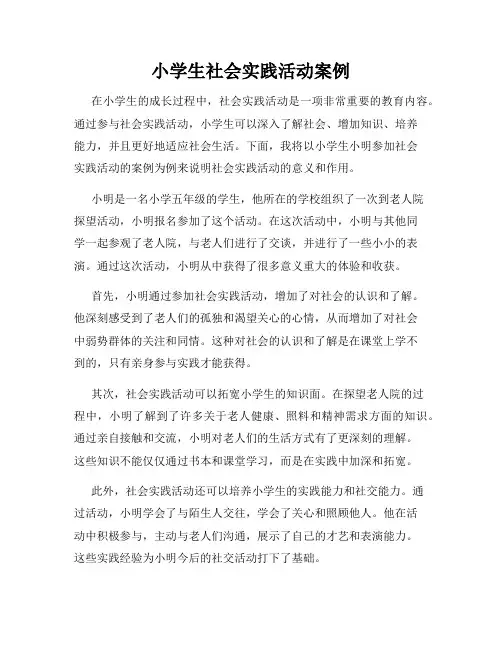 小学生社会实践活动案例