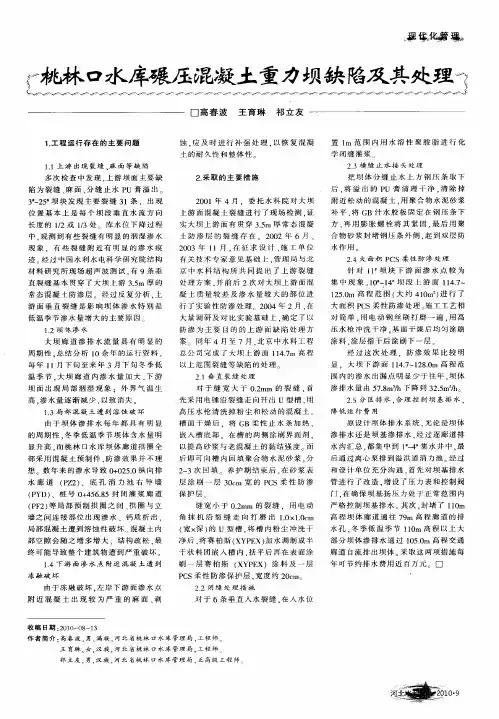 桃林口水库碾压混凝土重力坝缺陷及其处理