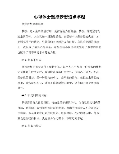 心得体会坚持梦想追求卓越