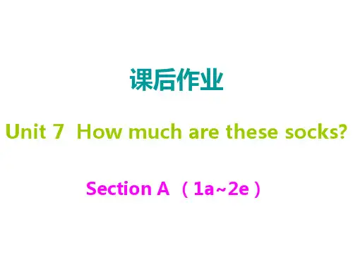 七年级上册英语Unit7课后作业课件