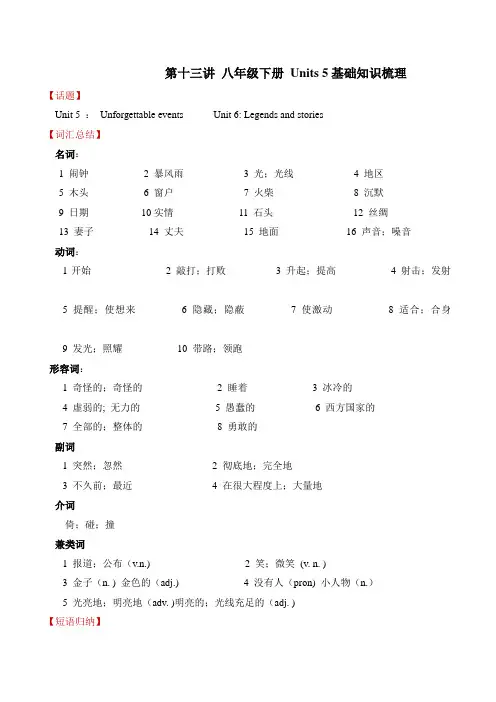 八年级英语人教版下册Units5-6_基础知识梳理练习