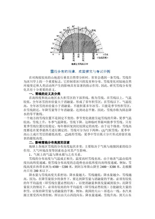 雪线分布规律