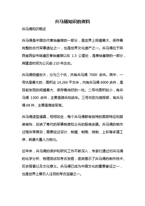 兵马俑知识的资料