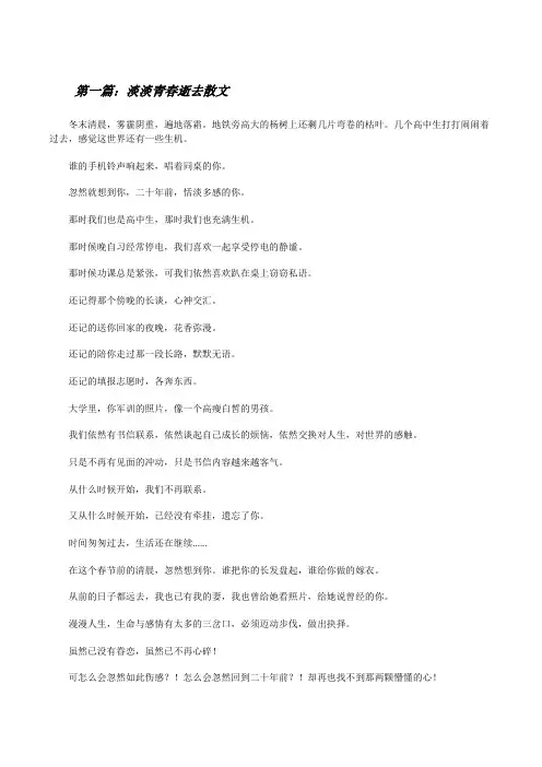 淡淡青春逝去散文(最终5篇)[修改版]