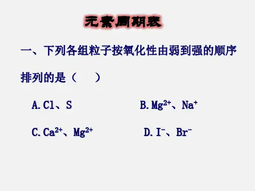 人教版高中化学必修二课件：1.1 元素周期表