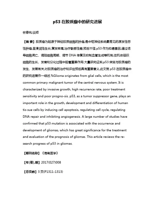 p53在胶质瘤中的研究进展