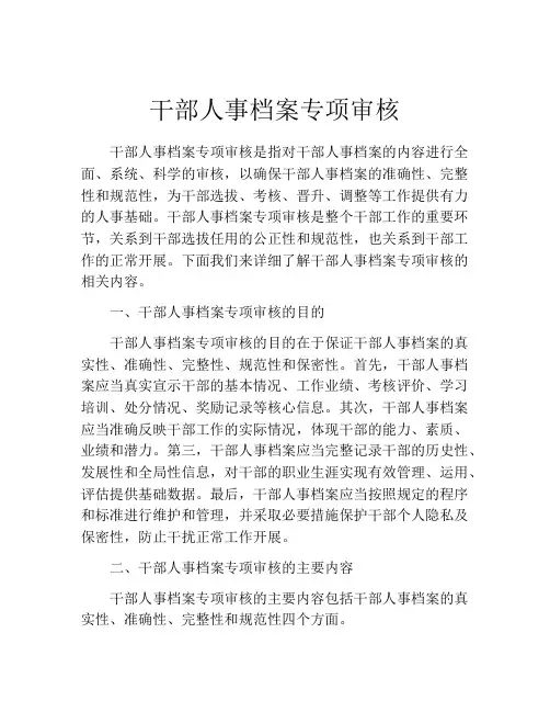干部人事档案专项审核