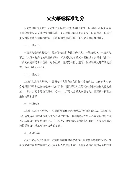 火灾等级标准划分