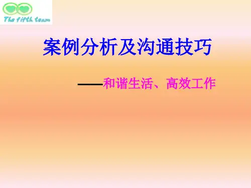 案例分析及沟通技巧 ppt课件