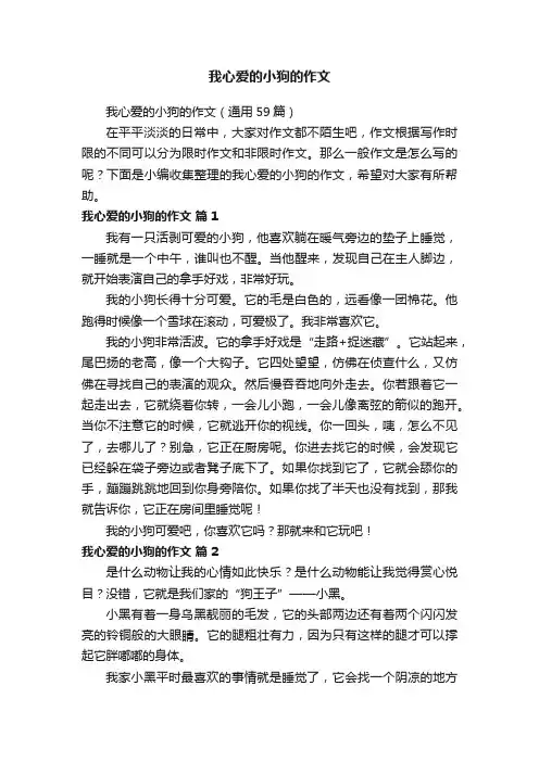 我心爱的小狗的作文（通用59篇）