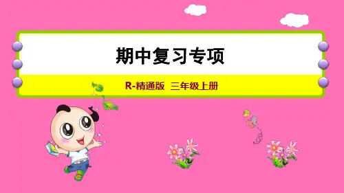 最新人教精通版小学英语三年级上册期末复习专项练习课件