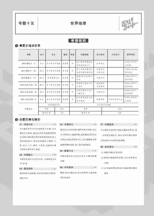 2020版高考地理一轮复习专题15世界地理教师用书(PDF,含解析)