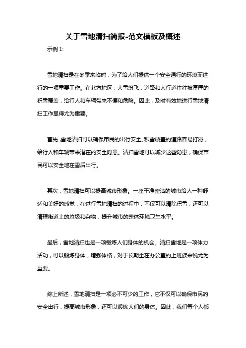 关于雪地清扫简报-概述说明以及解释