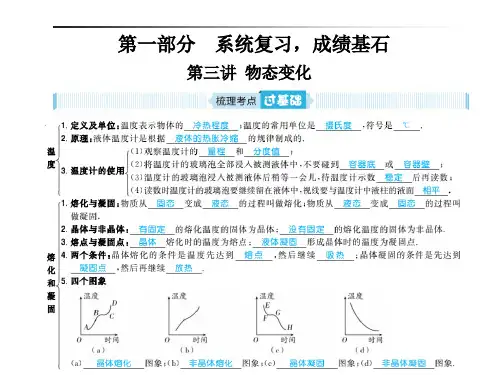 最新中考物理专项复习物态变化