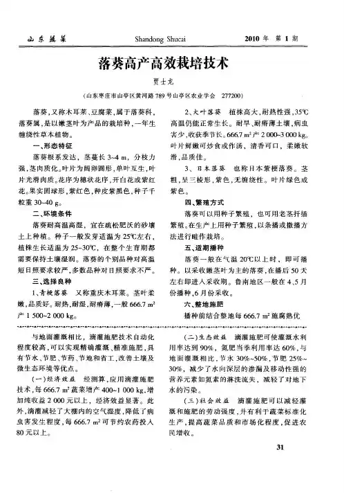 落葵高产高效栽培技术