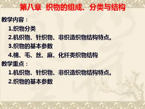 第8章织物的组成与结构