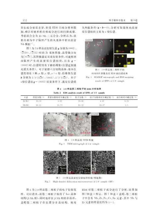 乏燃料棒M5锆合金包壳的透射电镜分析