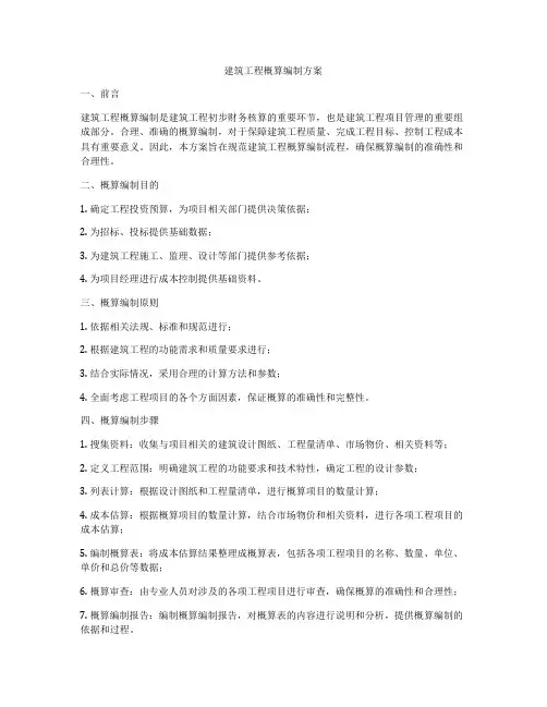 建筑工程概算编制方案
