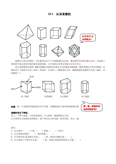 上海名校市北数学-.1 认识直棱柱+姜海霞