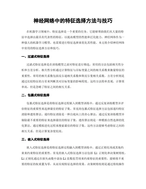 神经网络中的特征选择方法与技巧