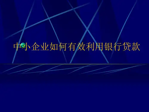 中小企业如何有效利用银行贷款 ppt课件