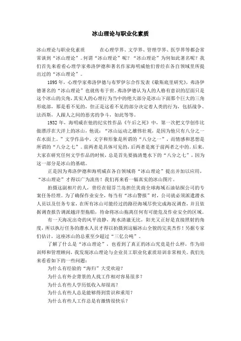 冰山理论与职业化素质【精选】