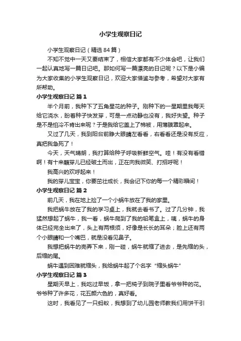 小学生观察日记（精选84篇）