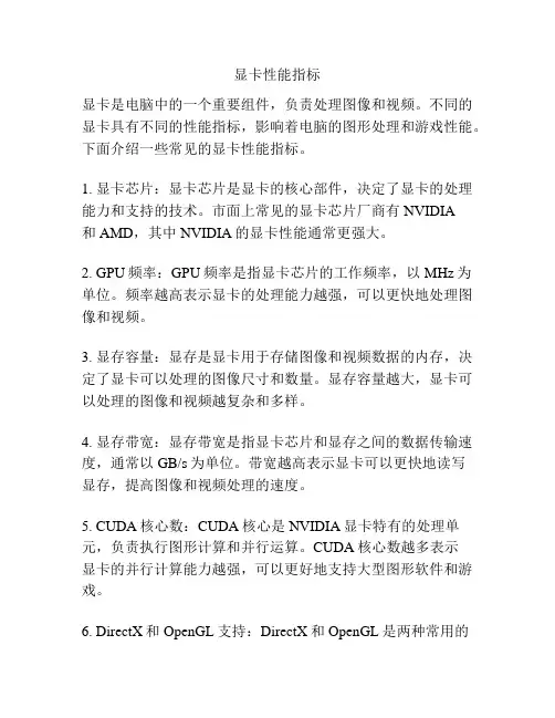 显卡性能指标