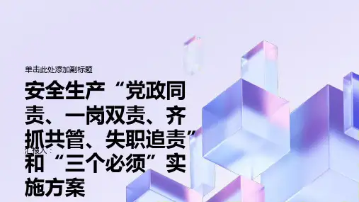 安全生产“党政同责、一岗双责、齐抓共管、失职追责”和“三个必须”实施方案