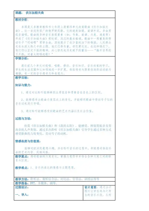 初中音乐人音七年级上册(2023年新编) 欧洲风情课题