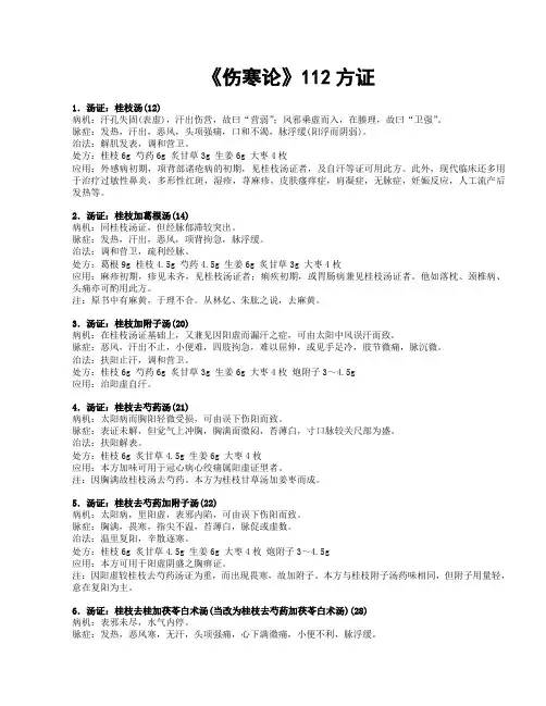 《伤寒论》112方证 