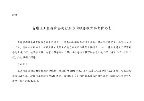 湘建价协2016·25号文收费实用标准化件