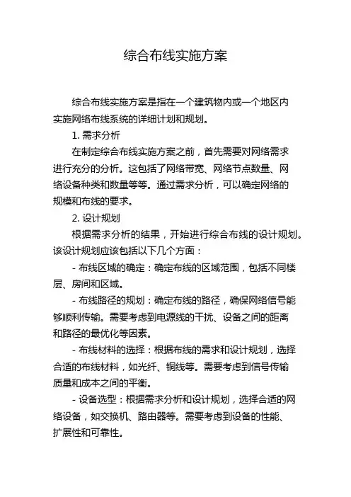 综合布线实施方案