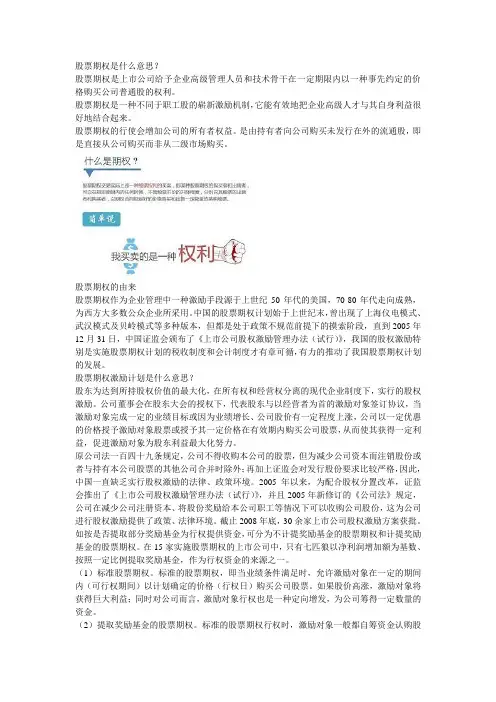 股票期权是什么意思？