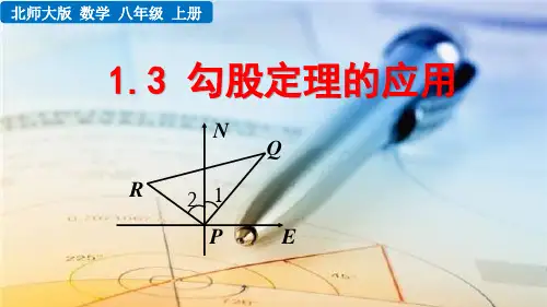 北师大版八年级数学上册第一章 勾股定理 勾股定理的应用