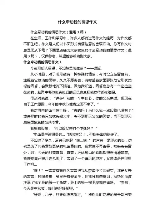 什么牵动我的情思作文