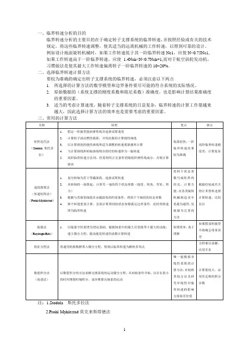 临界转速的计算