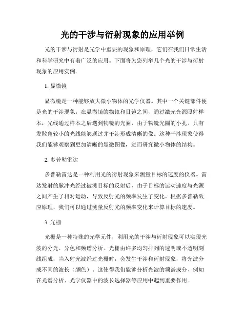 光的干涉与衍射现象的应用举例
