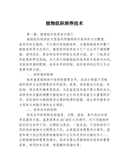 植物组织培养技术