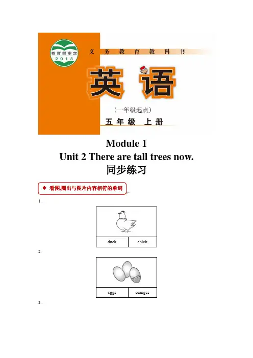 外研版小学英语(一年级起点)五年级上册【同步练习】Module 1 Unit 2