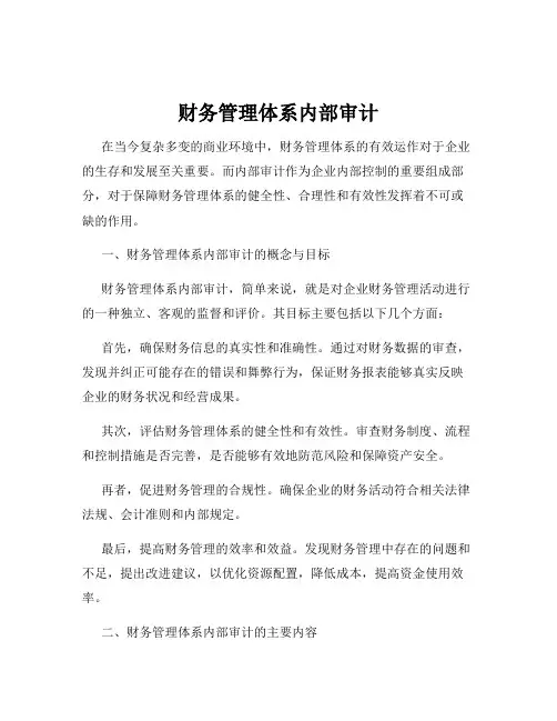 财务管理体系内部审计