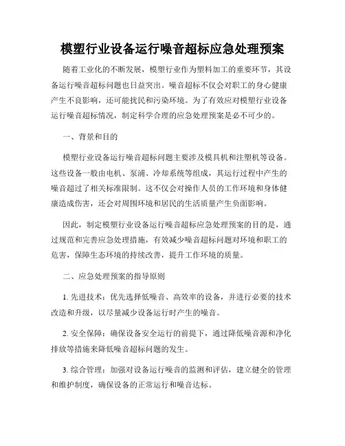 模塑行业设备运行噪音超标应急处理预案