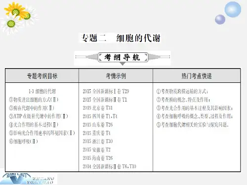 高三生物 二轮复习 专题精讲二 细胞的代谢 第1讲 物质的跨膜运输、酶与ATP课件