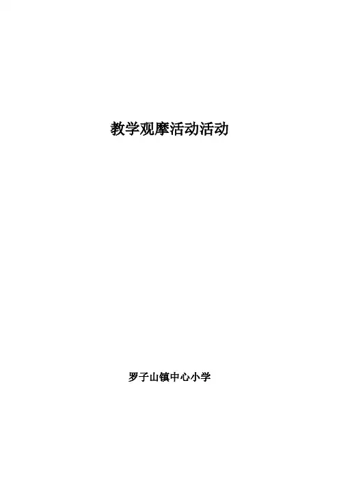 教学观摩活动总结